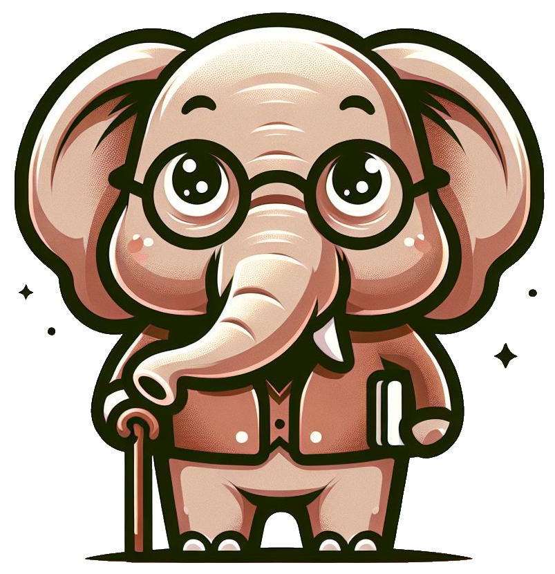Elefant mit Gehstock
